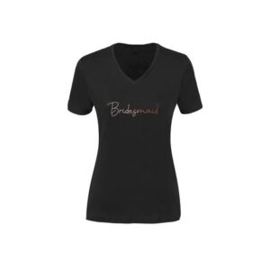 Bridesmaid Shirt | Love & Sparkles White Bridesmaid Script T-Shirt | Black & Rose Gold
