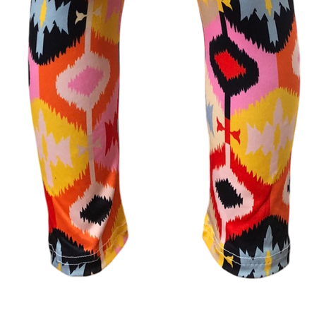 Baby | Toddler | Kids | Full-Length Leggings | Pink Ikat & Black - Image 2