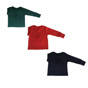 Baby | Toddler | Kids | Shirt -Fold Over Cuffs | Botanic Green, Red & Navy