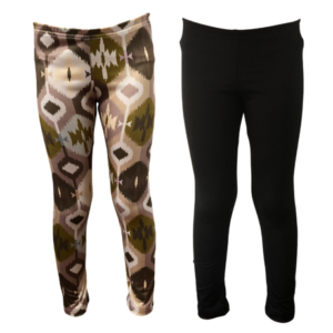 Baby | Toddler | Kids | Full-Length Leggings | Stone Ikat & Black