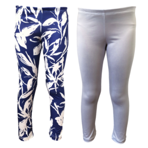 Baby | Toddler | Kids | Full-Length Leggings | White Leaves & White