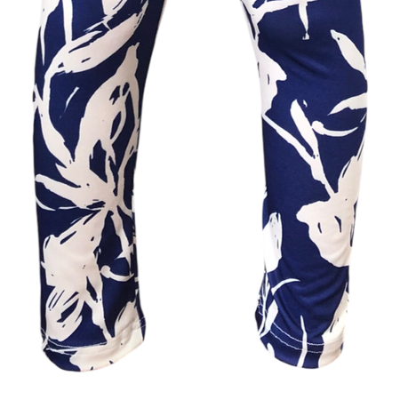Baby | Toddler | Kids | Full-Length Leggings | White Leaves & White - Image 2