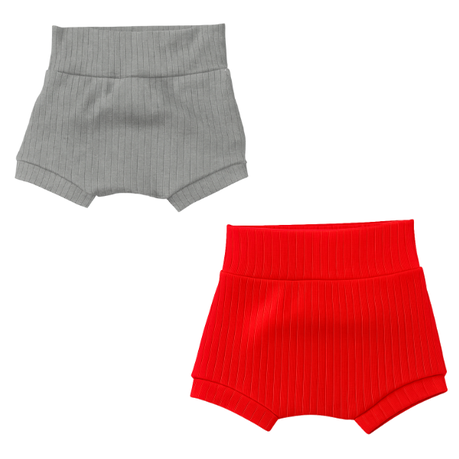 Baby | Toddler | Easy Over Summer Shirt and Harem Nappy Cover | Grey | Red - Image 4