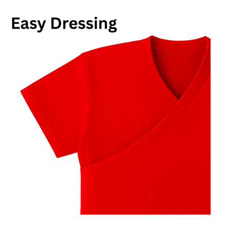 Baby | Toddler | Easy Over Summer Shirt and Harem Nappy Cover | Grey | Red - Image 3