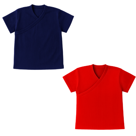 Baby | Toddler | Easy Over Summer Shirt and Harem Nappy Cover | Navy | Red - Image 4