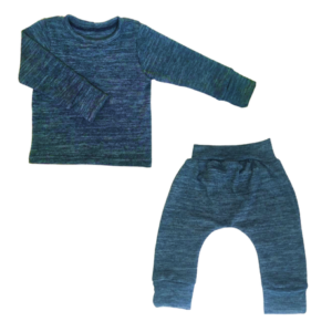 Winter Set Soft and Comfy | Balloon Pants and Long Sleeve Shirt | Blue