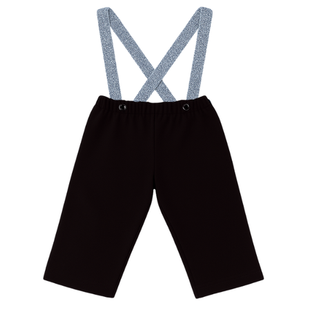 Baby | Toddler | Kids | Black Pants & Glitter Suspender & Bow Tie Set | Black & Light Blue - Image 3