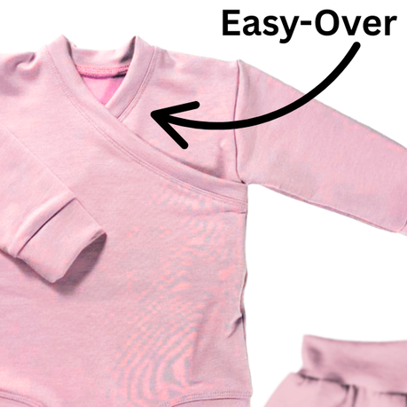 Easy Over Cotton Long Sleeve Vest And Balloon Pants | Dusty Pink - Image 3