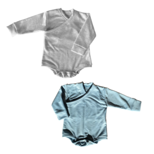 Easy Over Cotton Mix And Match Long Sleeve Vests | Grey & Baby blue