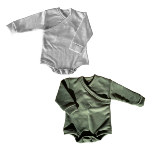 Easy Over Cotton Mix And Match Long Sleeve Vests  Grey & Hunters green