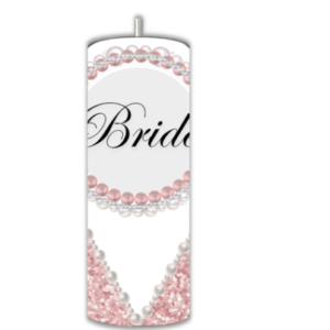 15/20 oz Skinny Tumbler with Straw and Lid - Double Wall |Glitter and Pearl Bride