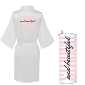 Mom Printed Summer Gown with Tumbler| Strong and beautiful