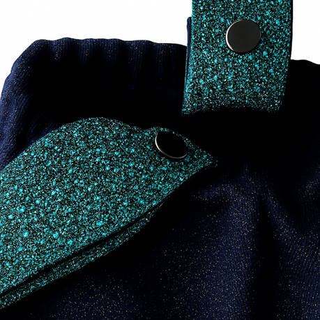 Baby | Toddler | Kids | Black Pants & Glitter Suspender & Bow Tie Set | Navy & Teal - Image 5