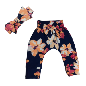 Matching | Mom & Me | Balloon Pants & Headband Set | Navy Floral
