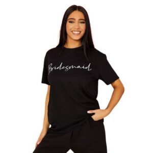 Bridesmaid Shirt | I Saw It First Ladies Black | Bridesmaid Slogan Oversized T-Shirt