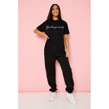 Bridesmaid Shirt | I Saw It First Ladies Black | Bridesmaid Slogan Oversized T-Shirt - Image 3