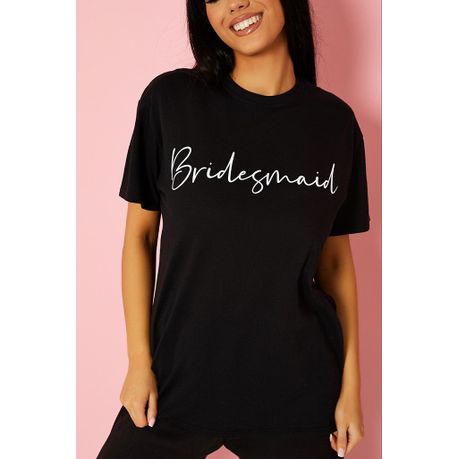 Bridesmaid Shirt | I Saw It First Ladies Black | Bridesmaid Slogan Oversized T-Shirt - Image 2