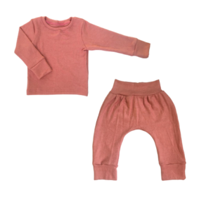 Winter Set Soft and Comfy | Balloon Pants and Long Sleeve Shirt | Pink