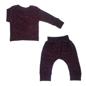 Winter Set Soft and Comfy | Balloon Pants and Long Sleeve Shirt | Plum