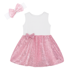 Baby | Toddler | Kids | Sleeve Less Sleeve Sequins Dress | Pink