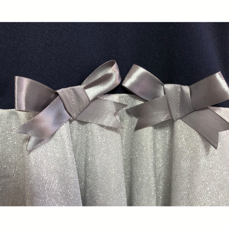 Baby | Toddler | Kids | Princess Short Sleeve Glitter Dress | Navy & Silver - Image 3