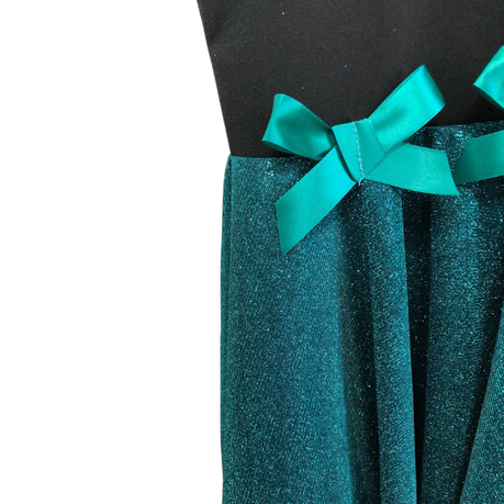 Baby | Toddler | Kids | Princess Short Sleeve Glitter Dress | Black & Teal - Image 4