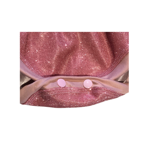 Baby | Glitter Romper One-Piece & Matching Headband | Rose Pink - Image 4