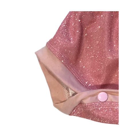 Baby | Glitter Romper One-Piece & Matching Headband | Rose Pink - Image 3