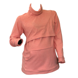 Maternity|Nursing | Winter Knit -Cowl Neck Sweater | Salmon Pink
