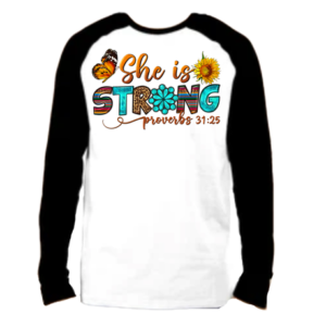 Ladies Long Sleeve T-shirt | She is strong-Christian