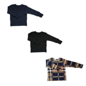 Baby|Toddler|Kids| Shirt -Fold Over Cuffs|Navy, Black & Checkered