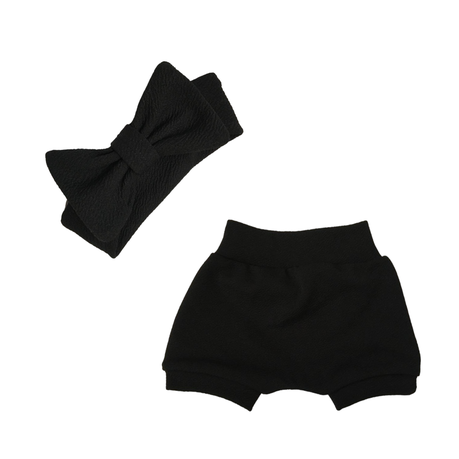 Mom & Me Matching | FDY Harem and Headband Set | Black