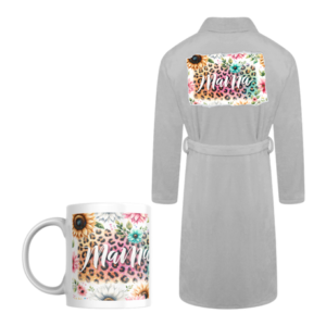 Mom Printed Fleece Gown & Mug Gift Set | Sunflower Mama