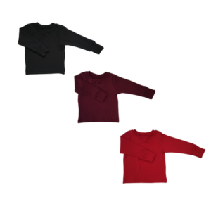 Baby | Toddler | Kids | Shirt -Fold Over Cuffs | Black, Maroon & Red