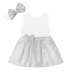 Baby | Toddler | Kids | Sleeve Less Sleeve Sequins Dress | Silver