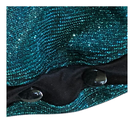 Baby | Glitter Romper One-Piece & Matching Headband | Teal - Image 3