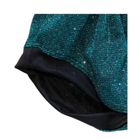 Baby | Glitter Romper One-Piece & Matching Headband | Teal - Image 2