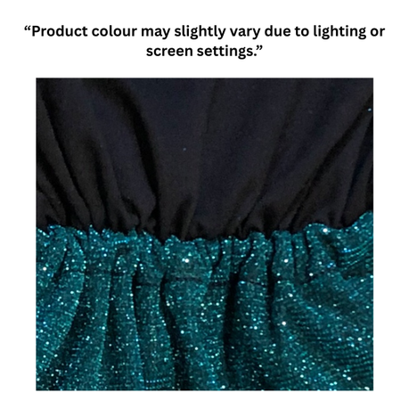 Baby | Glitter Romper One-Piece & Matching Headband | Teal - Image 5