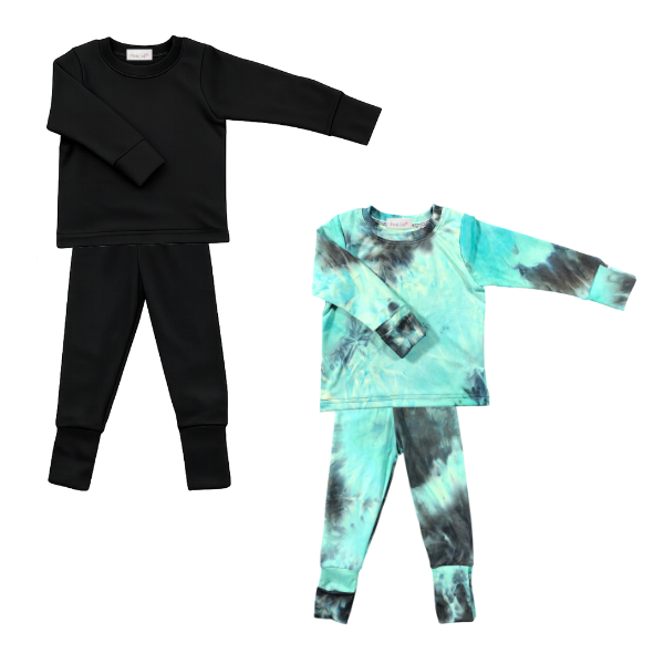 Baby|Toddler| Pajamas|Foldover Set| Sage Tie Dye Combo