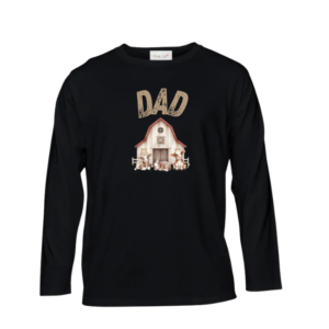 Baby & Dad -Long Sleeve Tshirt |Eng-Farmer Pink