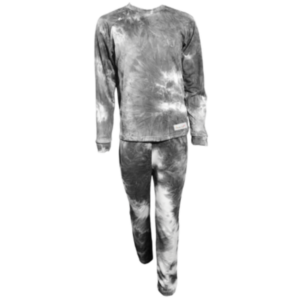 Kids Unisex Winter Pajamas|Top&Straight Leg Pants|Tie Dye-Grey