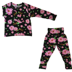 Baby|Toddler|Kids Pajamas|Foldover Set| Pink Floral