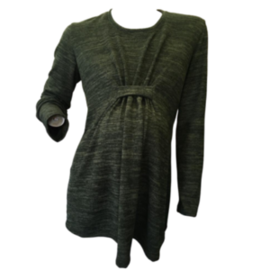 Maternity Corporate Top |Winter Knit Long Sleeve| Melange Olive