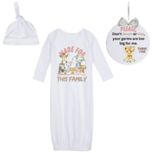 Newborn Going Home Outfit -Sleeping bag & 'No kiss sign-Wild one girl