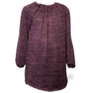 Baby | Toddler | Kids| Gathered Peasant Neckline Dress-Knee Lenght | Long Sleeve |Melange Purple