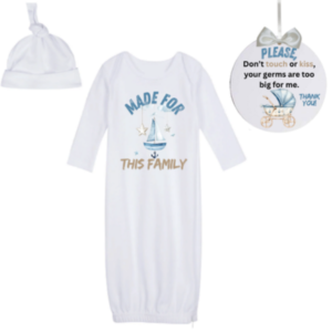 Newborn Going Home Outfit -Sleeping bag & 'No kiss sign-Sailor Ocean