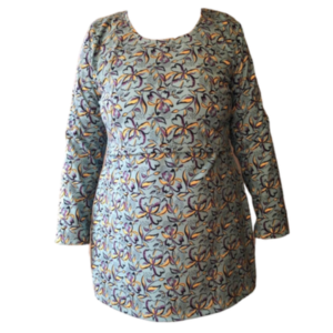 Maternity | Nursing | Long Sleeve | T-Shirt Style Top | Up To 6XL| Blue Floral