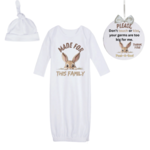 Newborn Going Home Outfit -Sleeping bag & 'No kiss sign-Peek-a-Boo