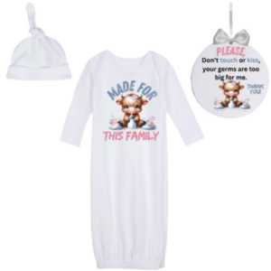 Newborn Going Home Outfit -Sleeping bag & 'No kiss sign-Highland Cow Girl