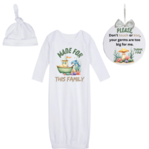 Newborn Going Home Outfit -Sleeping bag & 'No kiss sign-Coral Reef